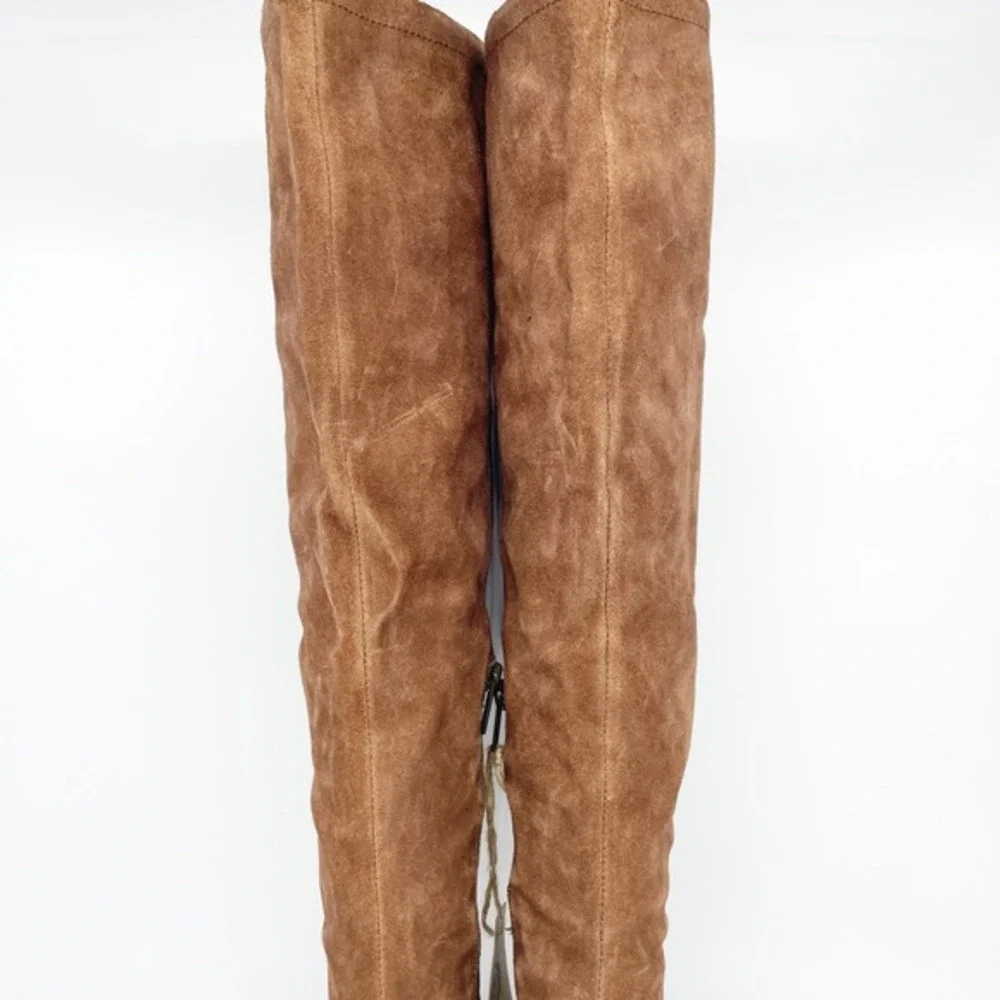 Born Women's‎ Britton Over Knee Leather Riding Boot in Rust Distressed Size 6M